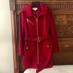 Red Michael Kors Hooded Coat (Size 12)